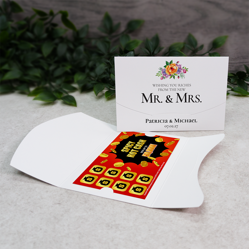 Floral Wallet Scratch Card Wedding Favor Envelope