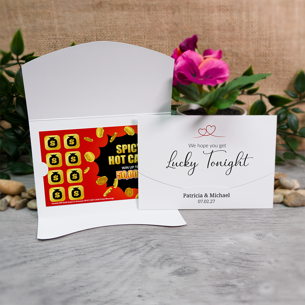 Heart-Line Wallet Scratch Card Wedding Favor Envelope