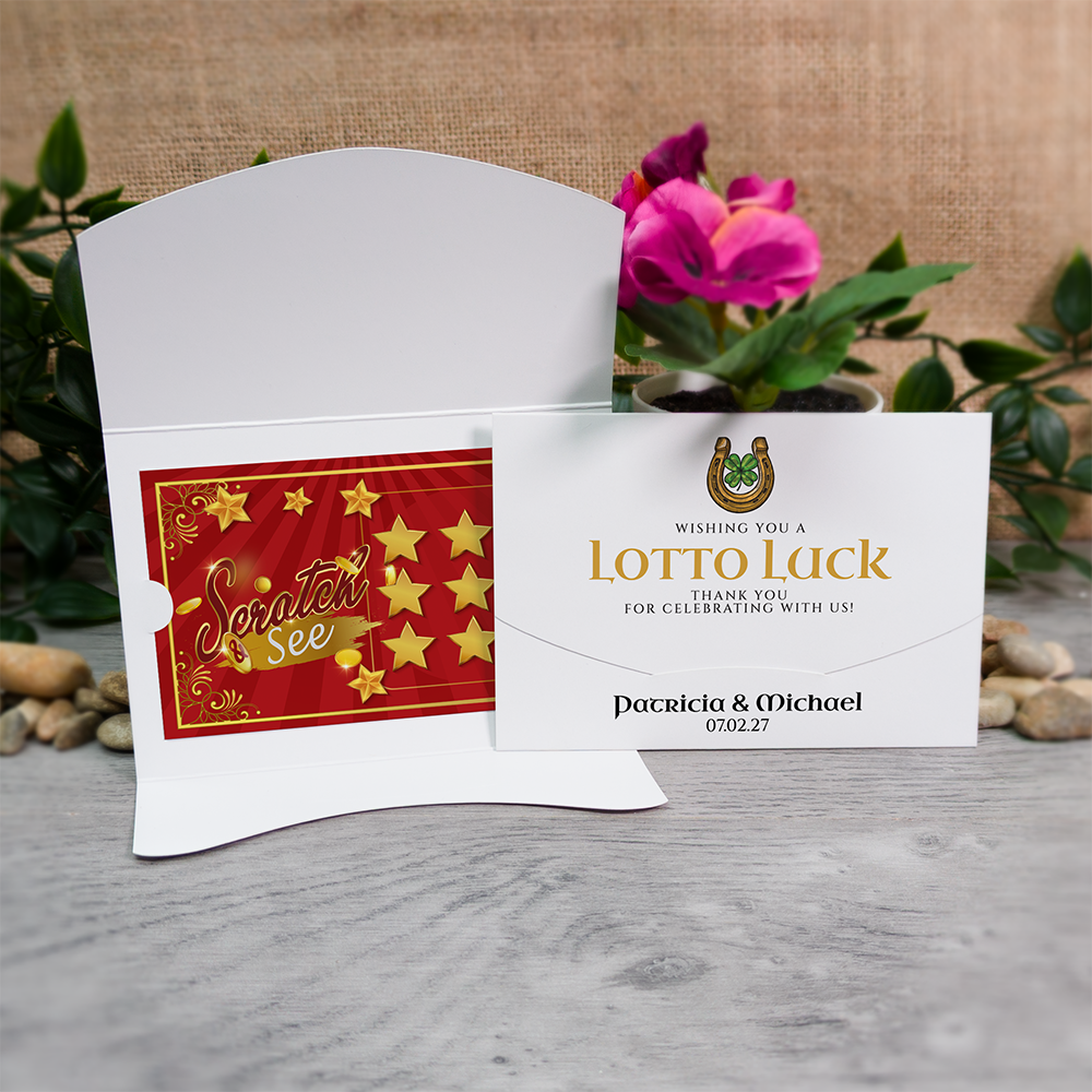 Horseshoe Wallet Scratch Card Wedding Favor Envelope