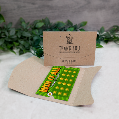 Kraft Bears Wallet Scratch Card Wedding Favor Envelope