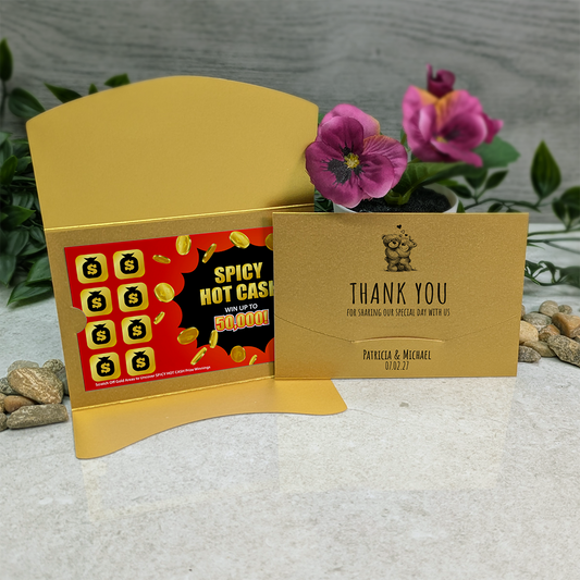 Pearlescent Bears Wallet Scratch Card Wedding Favor Envelope