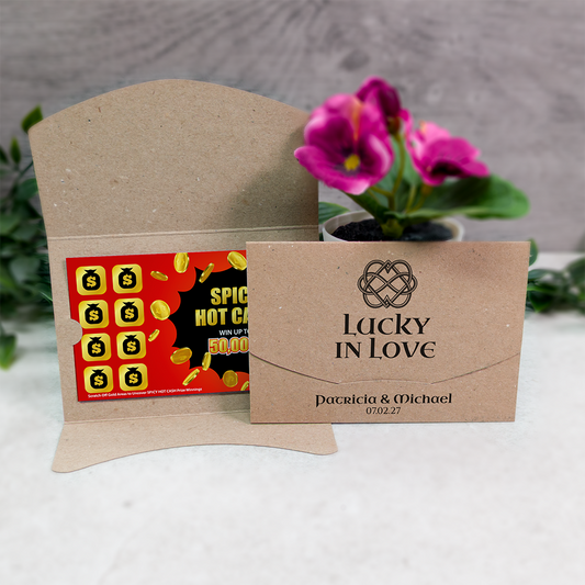 Kraft Celtic Knot Wallet Scratch Card Wedding Favor Envelope