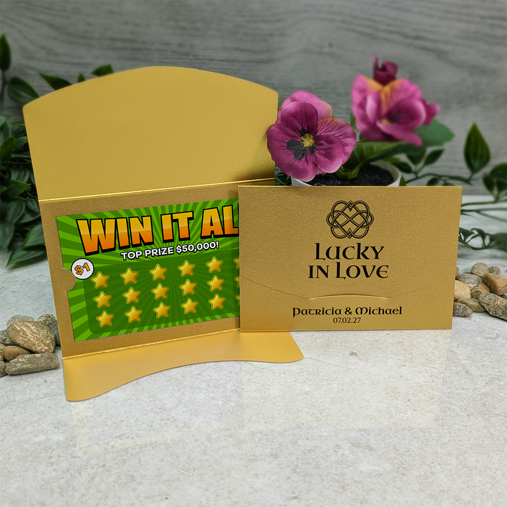 Pearlescent Celtic Knot Wallet Scratch Card Wedding Favor Envelope