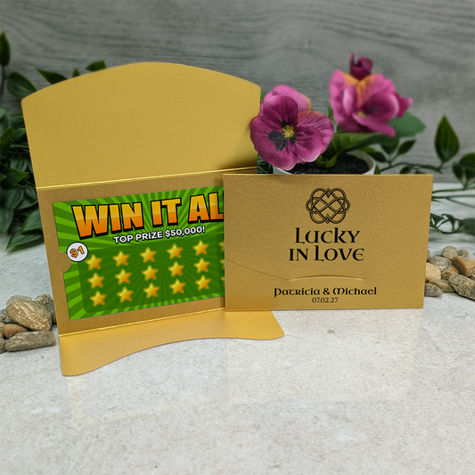Pearlescent Celtic Knot Wallet Scratch Card Wedding Favor Envelope