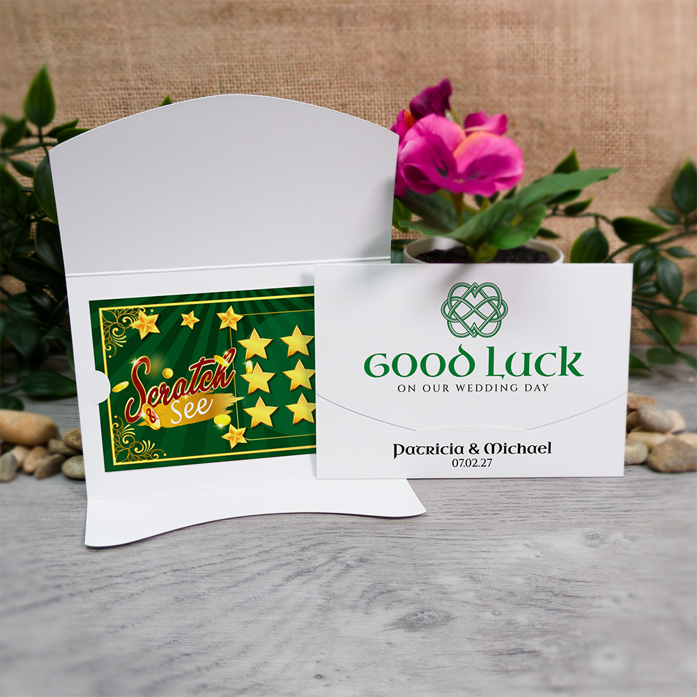 Celtic Knot Wallet Scratch Card Wedding Favor Envelope