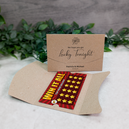 Kraft Clover Wallet Scratch Card Wedding Favor Envelope