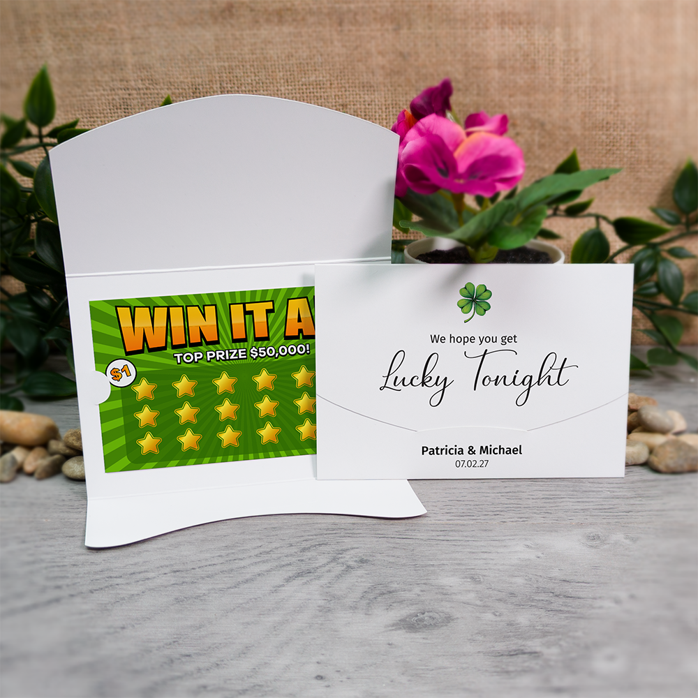 Clover Wallet Scratch Card Wedding Favor Envelope
