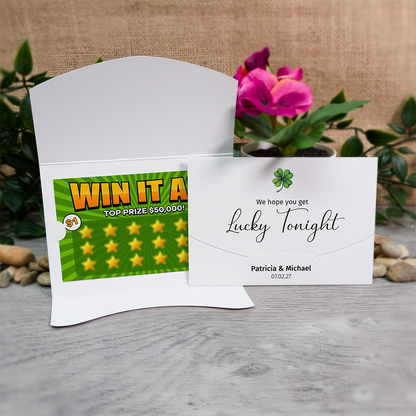 Clover Wallet Scratch Card Wedding Favor Envelope