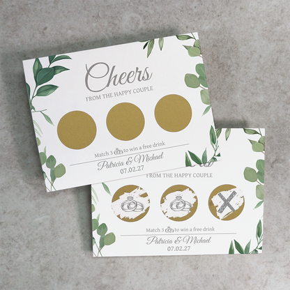 Eucalyptus Leaf - Wedding Drink Favour Scratch Card Voucher