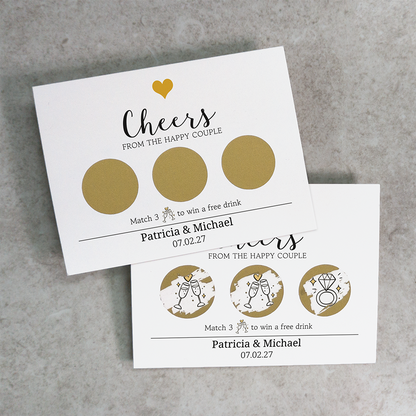 Heart - Wedding Drink Favour Scratch Card Voucher