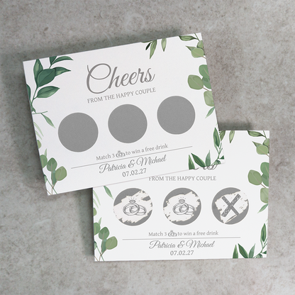 Eucalyptus Leaf - Wedding Drink Favour Scratch Card Voucher