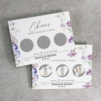 Watercolor - Wedding Drink Favour Scratch Card Voucher