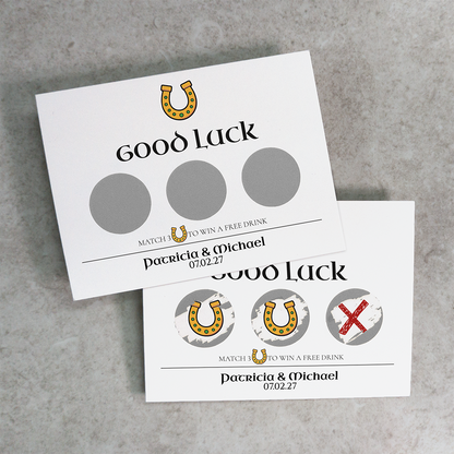 Horseshoe - Wedding Drink Favour Scratch Card Voucher