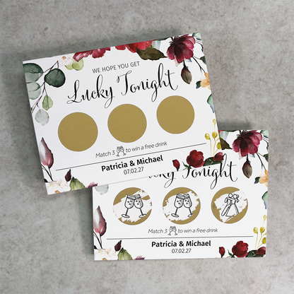 Fall - Wedding Drink Favour Scratch Card Voucher