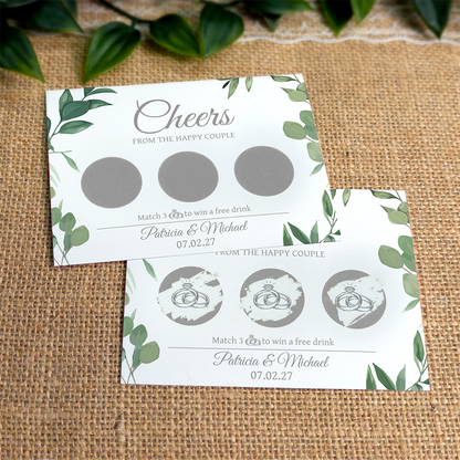 Eucalyptus Leaf - Wedding Drink Favour Scratch Card Voucher