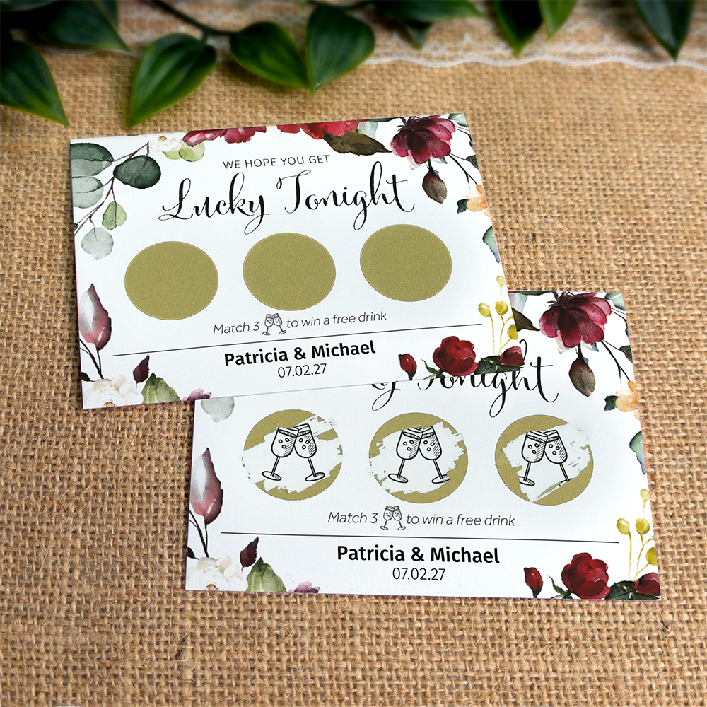 Fall - Wedding Drink Favour Scratch Card Voucher