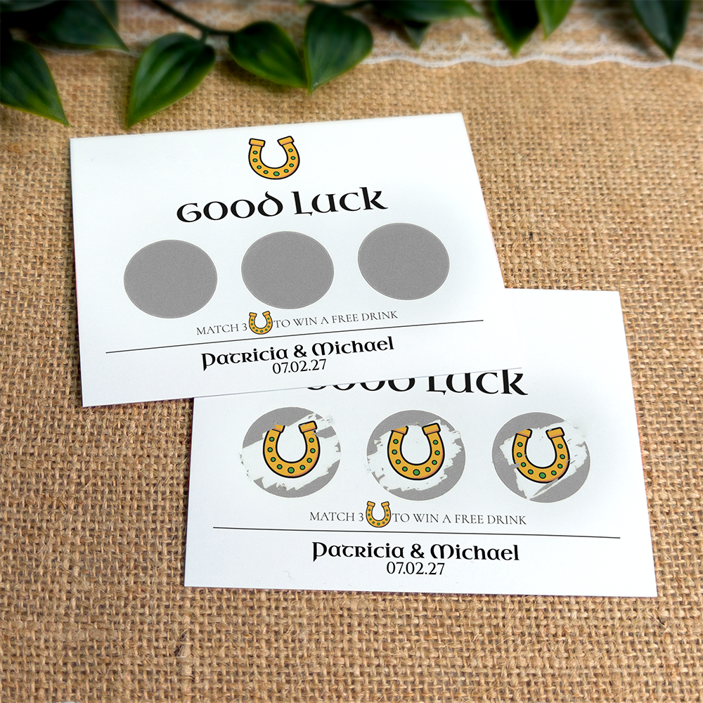 Horseshoe - Wedding Drink Favour Scratch Card Voucher