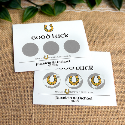 Horseshoe - Wedding Drink Favour Scratch Card Voucher
