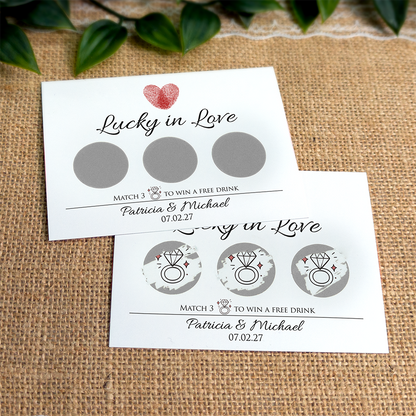 Fingerprint - Wedding Drink Favour Scratch Card Voucher