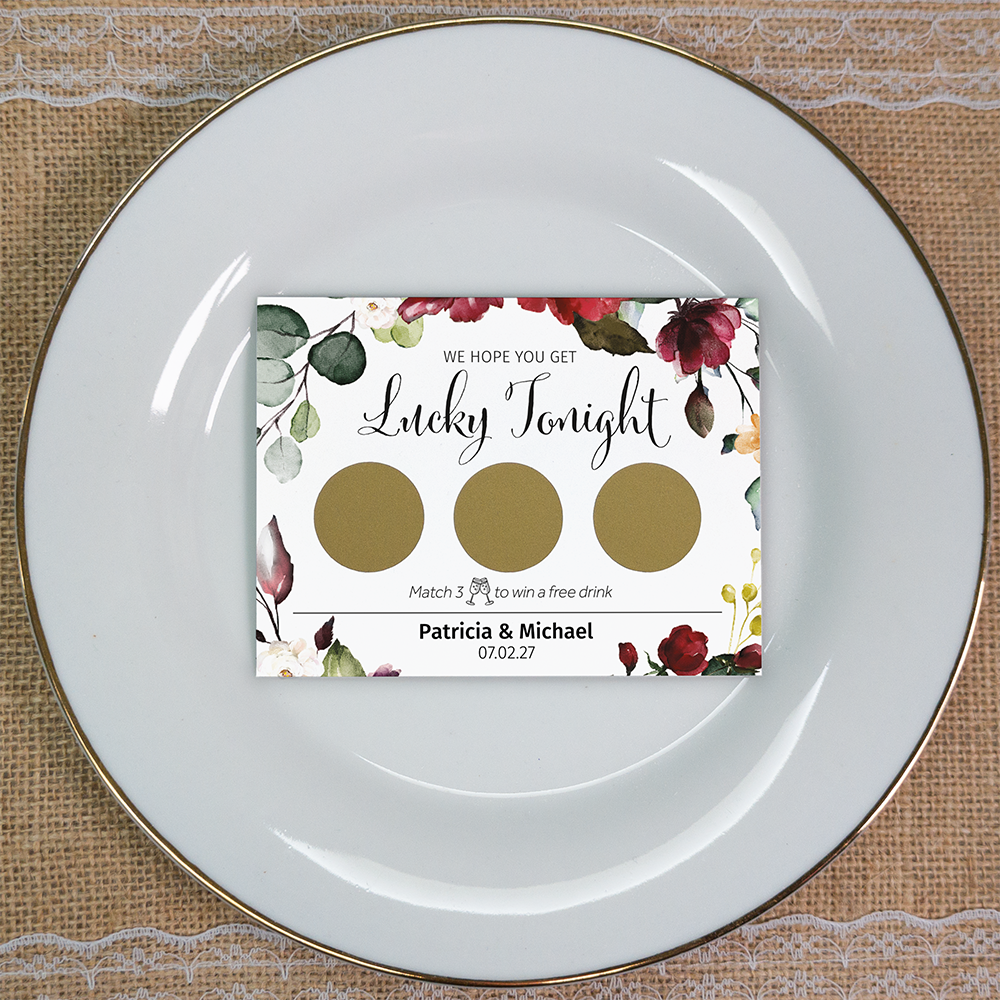 Fall - Wedding Drink Favour Scratch Card Voucher