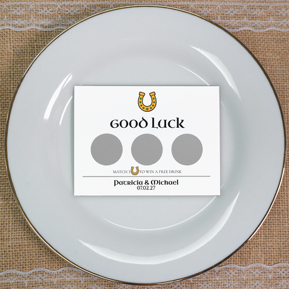 Horseshoe - Wedding Drink Favour Scratch Card Voucher
