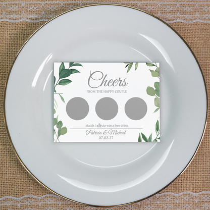 Eucalyptus Leaf - Wedding Drink Favour Scratch Card Voucher