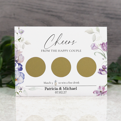 Watercolor - Wedding Drink Favour Scratch Card Voucher