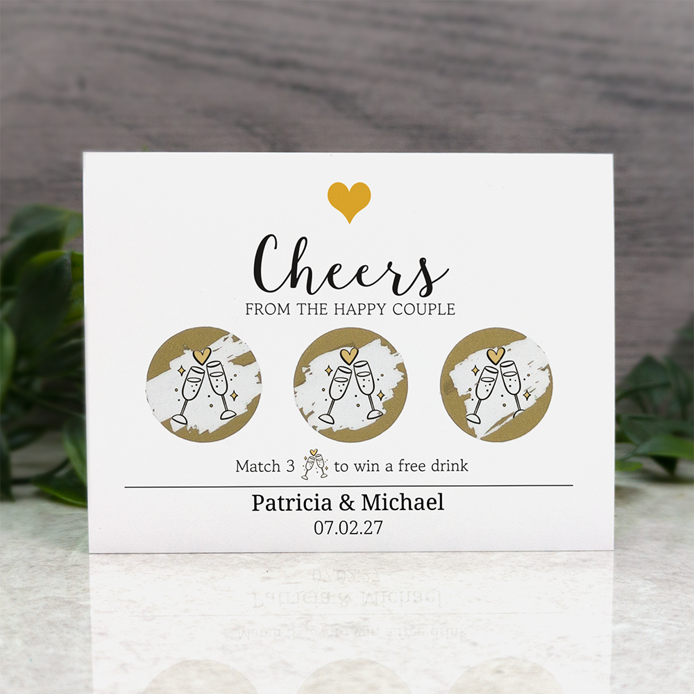 Heart - Wedding Drink Favour Scratch Card Voucher