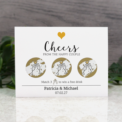 Heart - Wedding Drink Favour Scratch Card Voucher