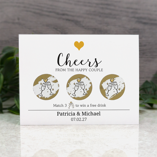 Heart - Wedding Drink Favour Scratch Card Voucher