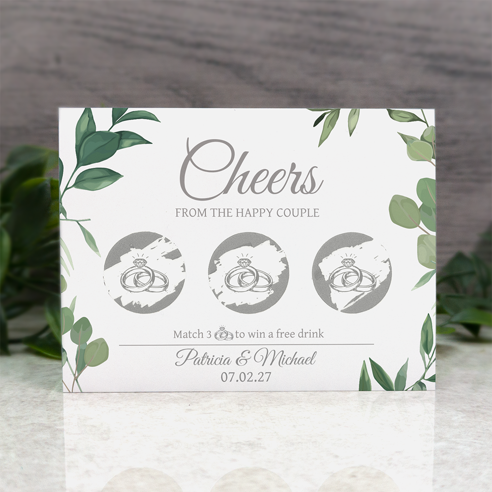 Eucalyptus Leaf - Wedding Drink Favour Scratch Card Voucher