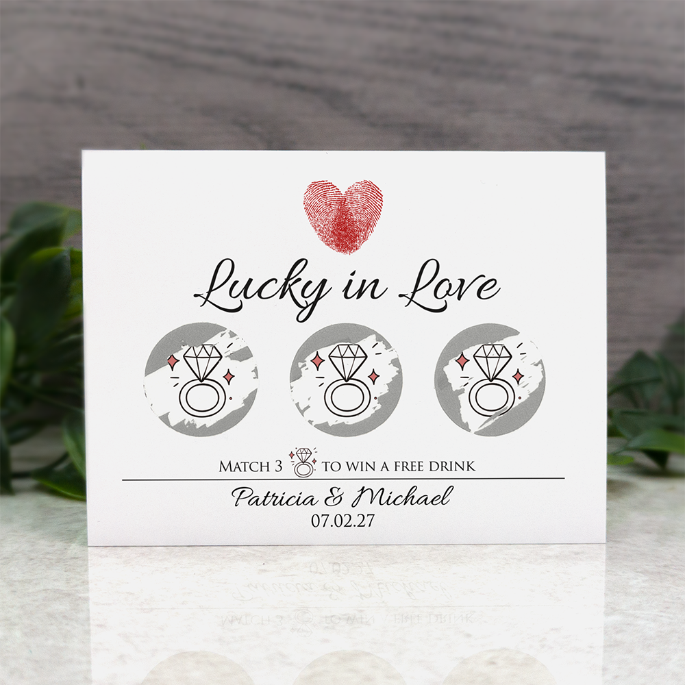 Fingerprint - Wedding Drink Favour Scratch Card Voucher