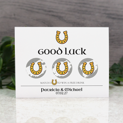 Horseshoe - Wedding Drink Favour Scratch Card Voucher