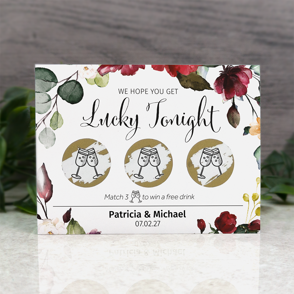 Fall - Wedding Drink Favour Scratch Card Voucher