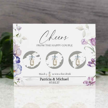 Watercolor - Wedding Drink Favour Scratch Card Voucher