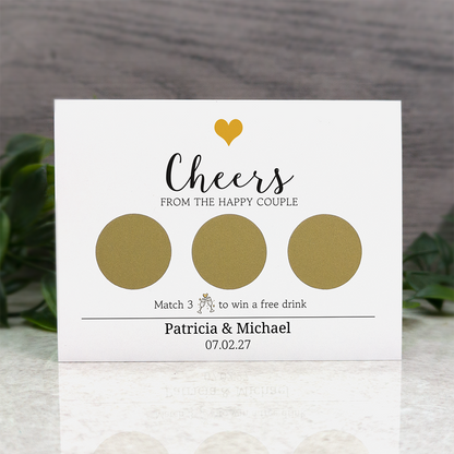 Heart - Wedding Drink Favour Scratch Card Voucher