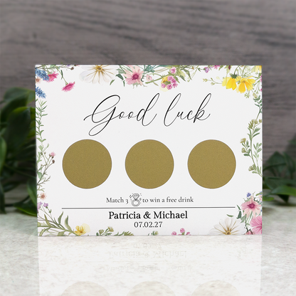 Pastel Floral - Wedding Drink Favour Scratch Card Voucher