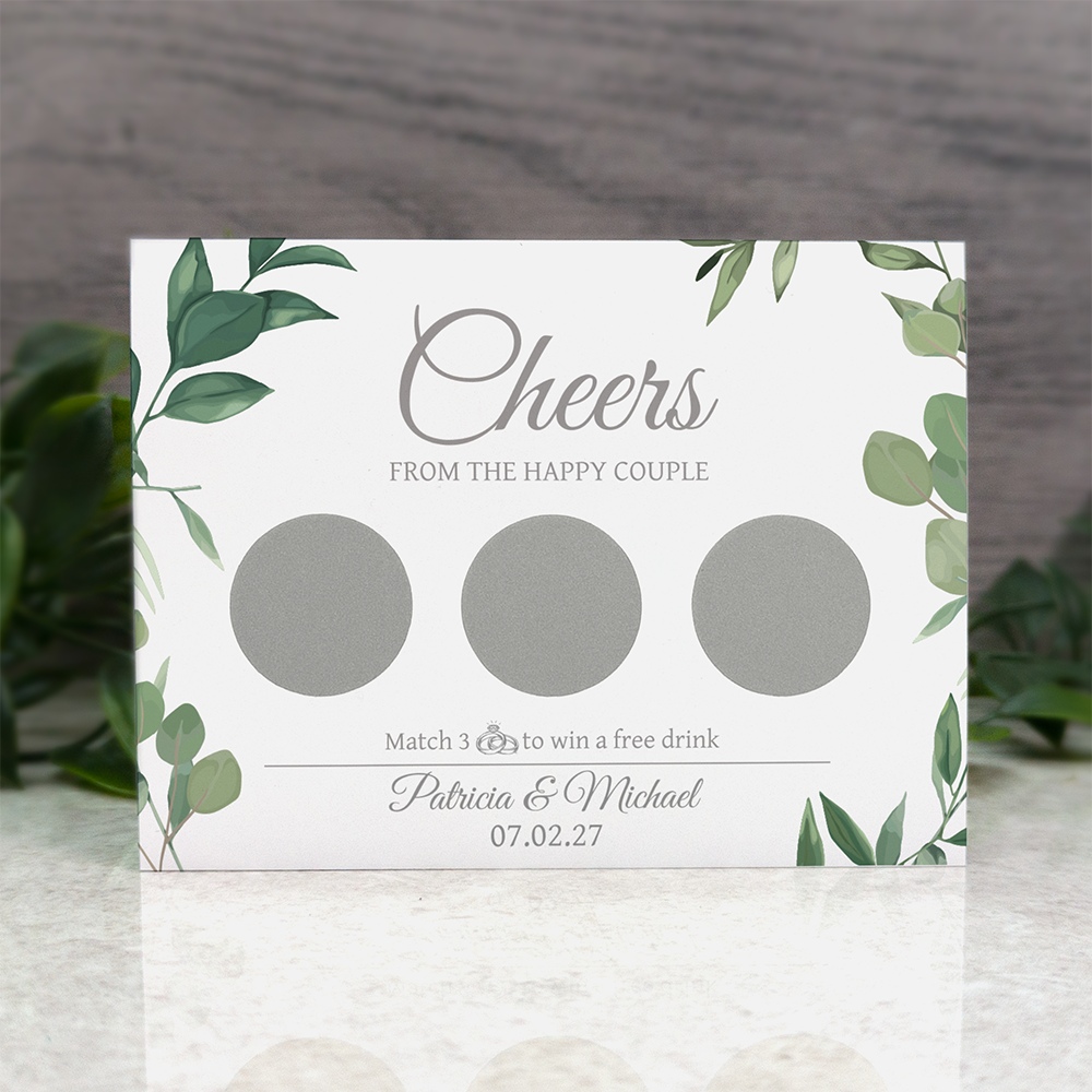 Eucalyptus Leaf - Wedding Drink Favour Scratch Card Voucher
