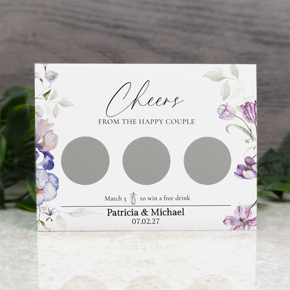 Watercolor - Wedding Drink Favour Scratch Card Voucher