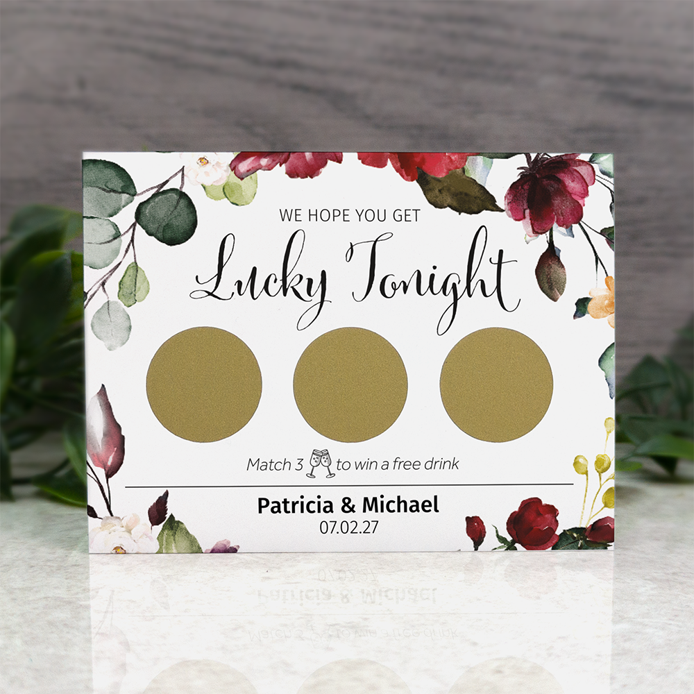Fall - Wedding Drink Favour Scratch Card Voucher