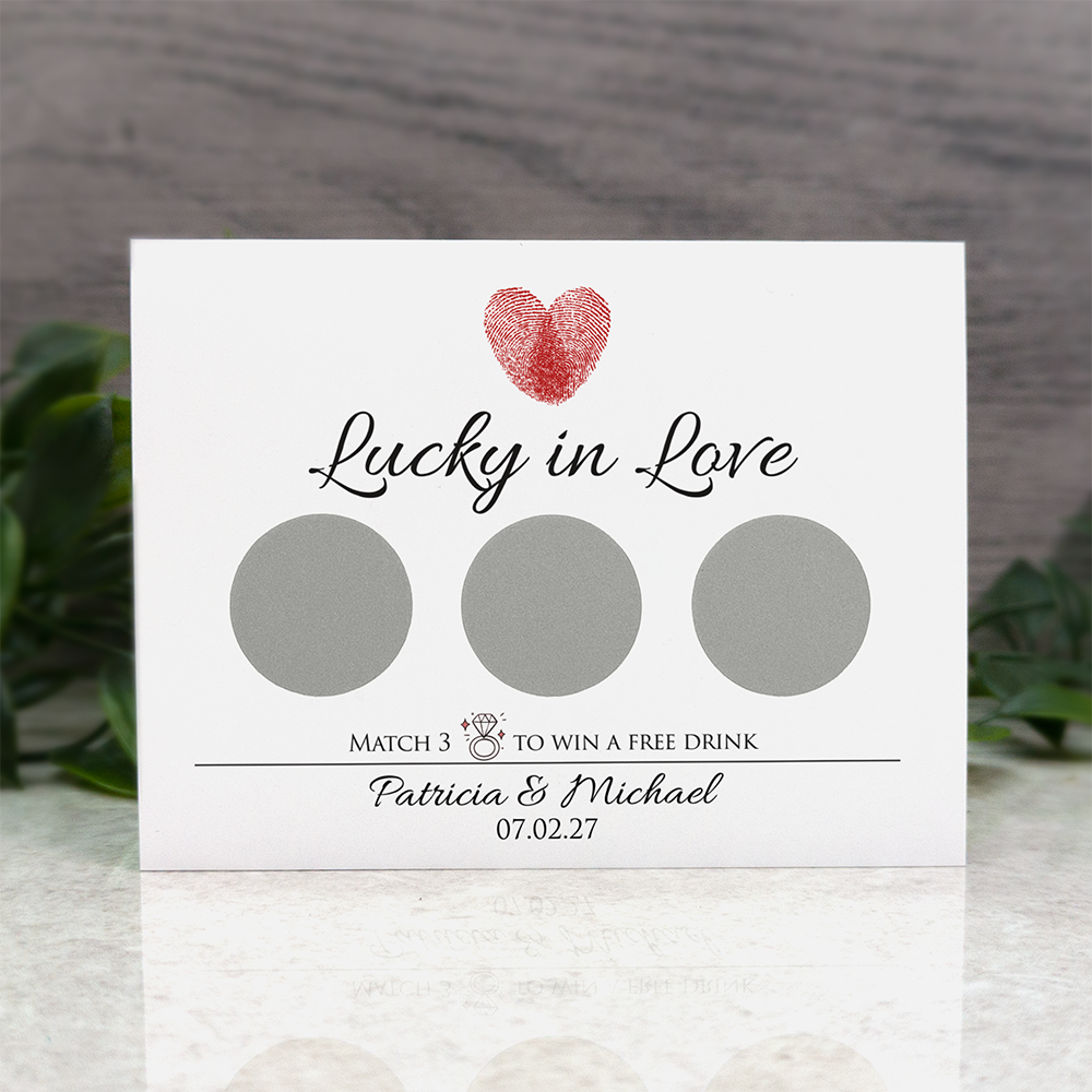 Fingerprint - Wedding Drink Favour Scratch Card Voucher