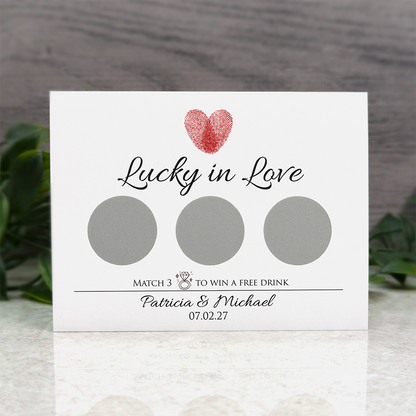 Fingerprint - Wedding Drink Favour Scratch Card Voucher