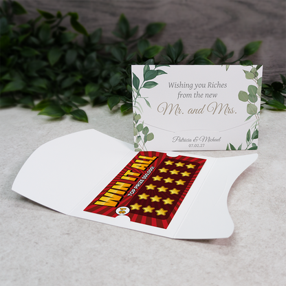 Eucalyptus-Leaf Wallet Scratch Card Wedding Favor Envelope