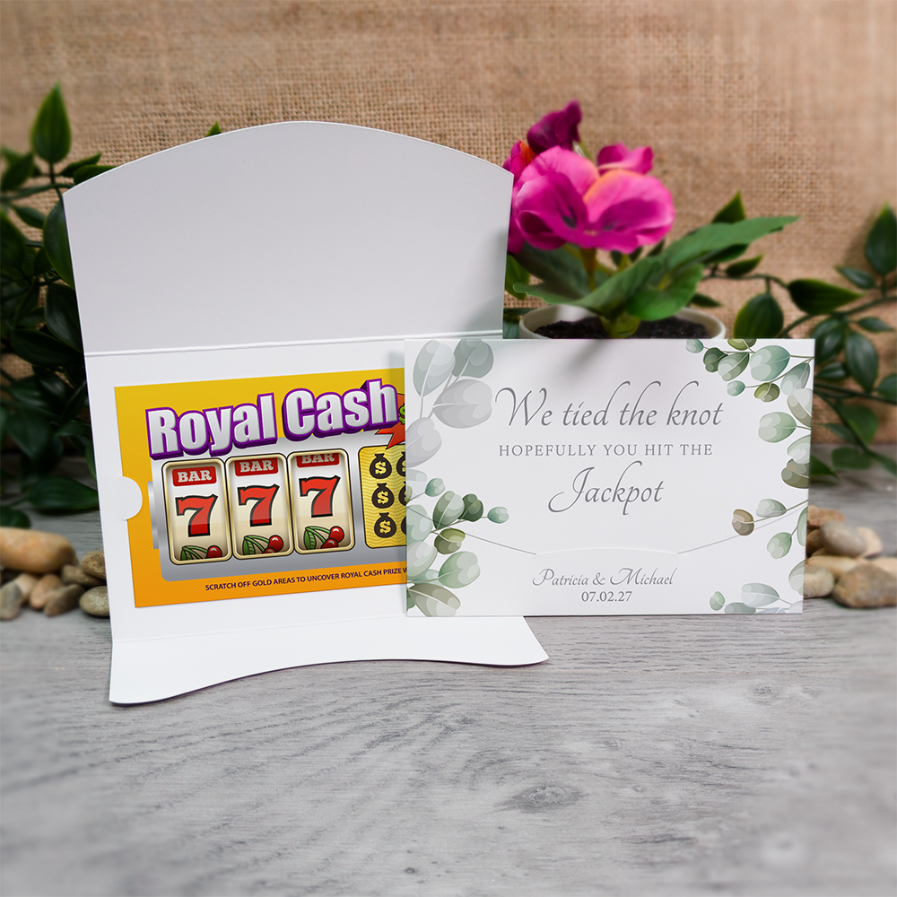 Eucalyptus Wallet Scratch Card Wedding Favor Envelope