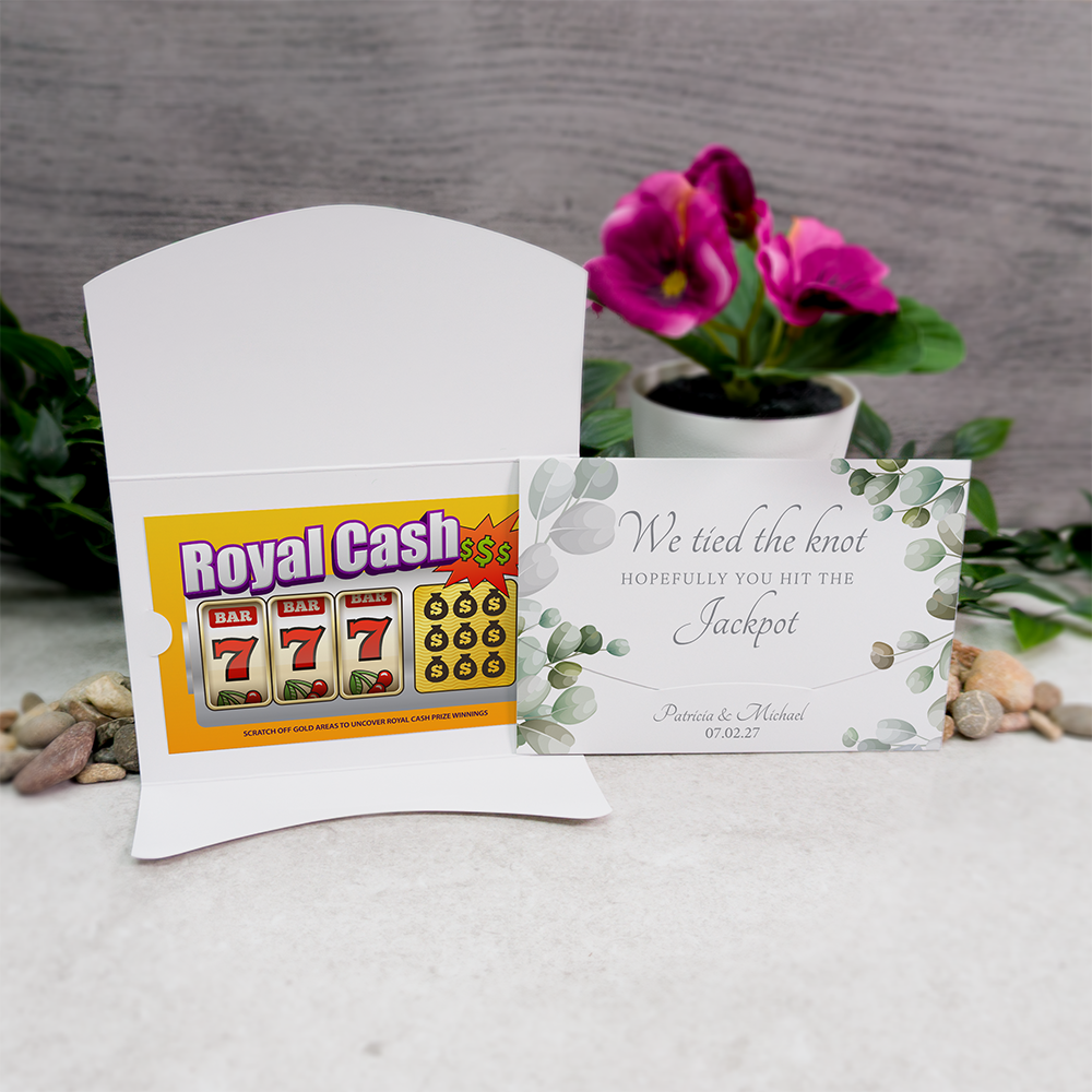 Eucalyptus Wallet Scratch Card Wedding Favor Envelope