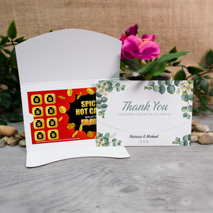Eucalyptus-Jasmine Wallet Scratch Card Wedding Favor Envelope