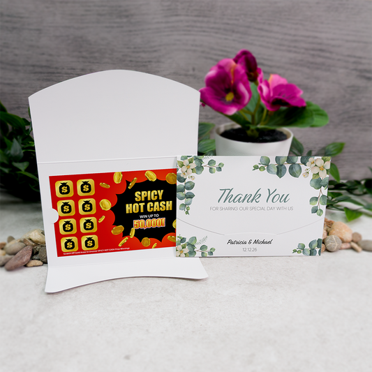 Eucalyptus-Jasmine Wallet Scratch Card Wedding Favor Envelope