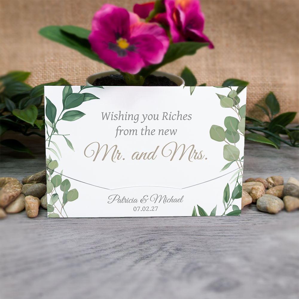 Eucalyptus-Leaf Scratch Card Wallet