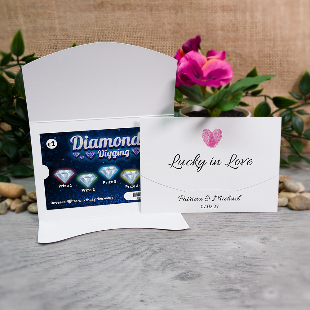 Fingerprint Wallet Scratch Card Wedding Favor Envelope