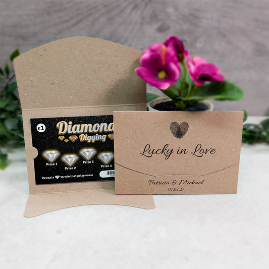 Kraft Fingerprint Wallet Scratch Card Wedding Favor Envelope